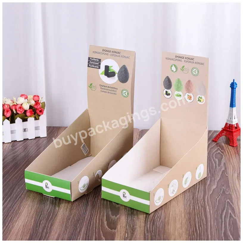 Customized Logo Pre Roll Folding Cardboard Paper Pdq Counter Retail Display Packaging Box With Tear Off Line For Snack