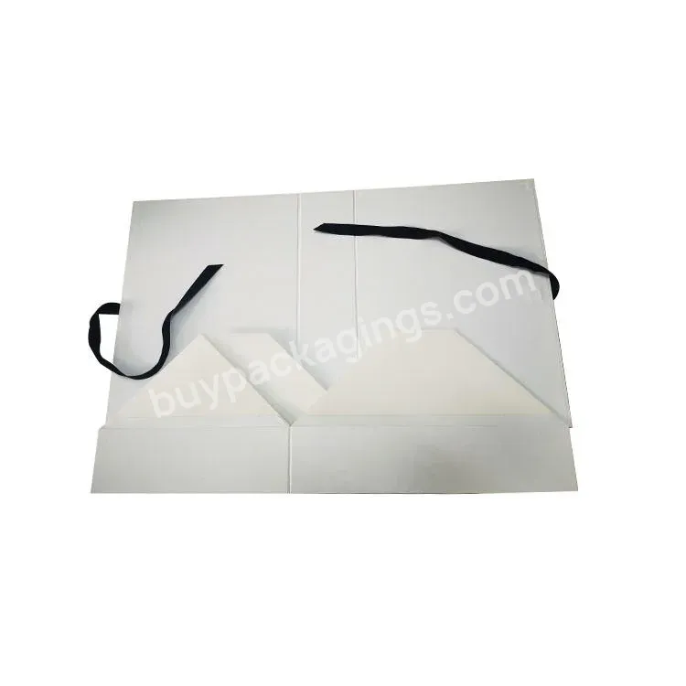 Customized Logo Premium Quality Paper Packaging Box Cosmetics Box Clothing Folding Box With Ribbon