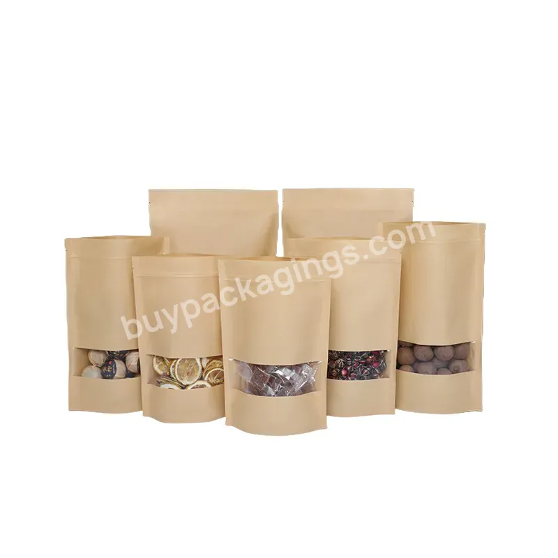 Customized Logo Print Stand Up Plastic Tea Packaging Bag With Zipper Kraft Paper Bags Makers China