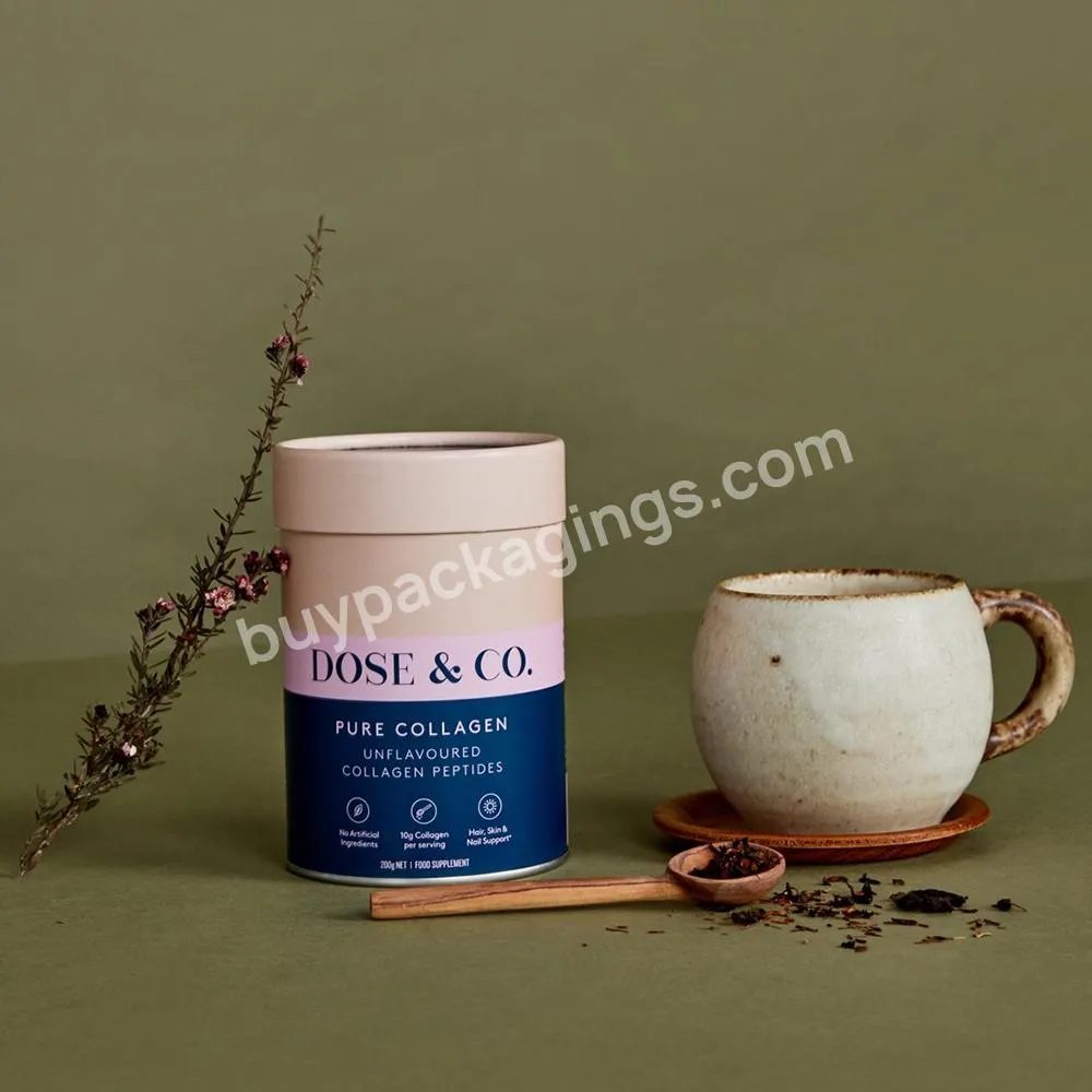 Customized logo printed circle-shaped tea pot paper tube packaging box