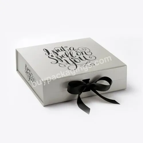 Customized Logo Printing Cardboard Magnetic Gift Box Luxury Rigid Cardboard Magnetic Gift Packaging Box With Ribbon.
