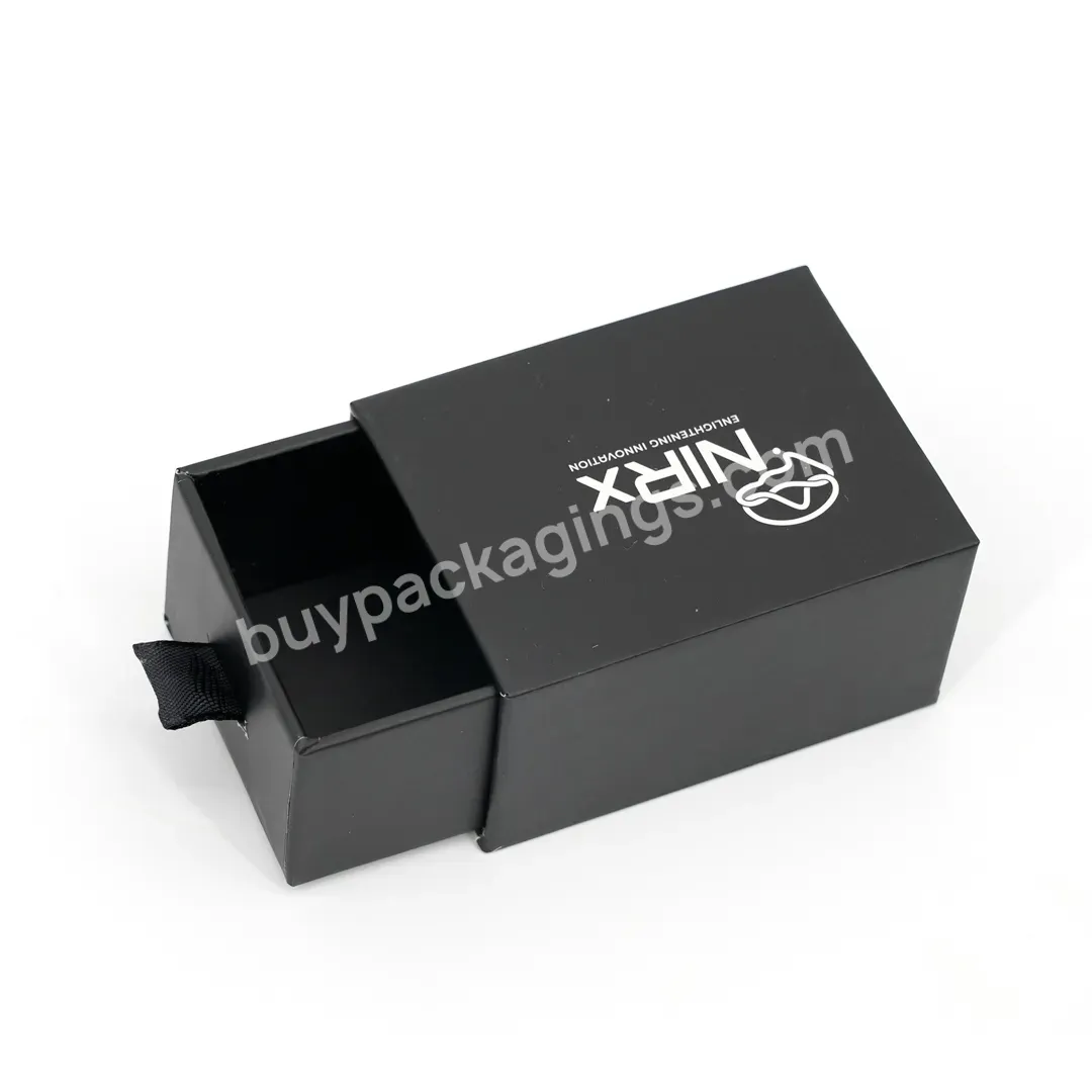 Customized Logo Printing High Quality Cardboard Drawer Box With Ribbon
