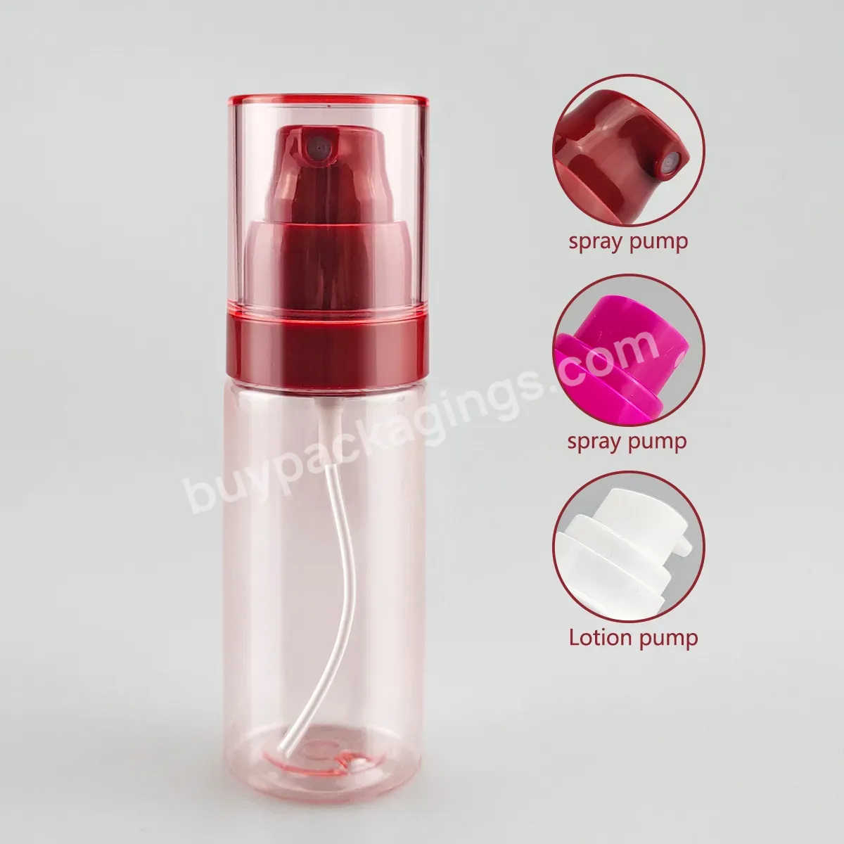 Customized Logo Printing Small Lotion Bottles Lotion Emulsion Pump Spray Bottle With White Clear Plastic Lid