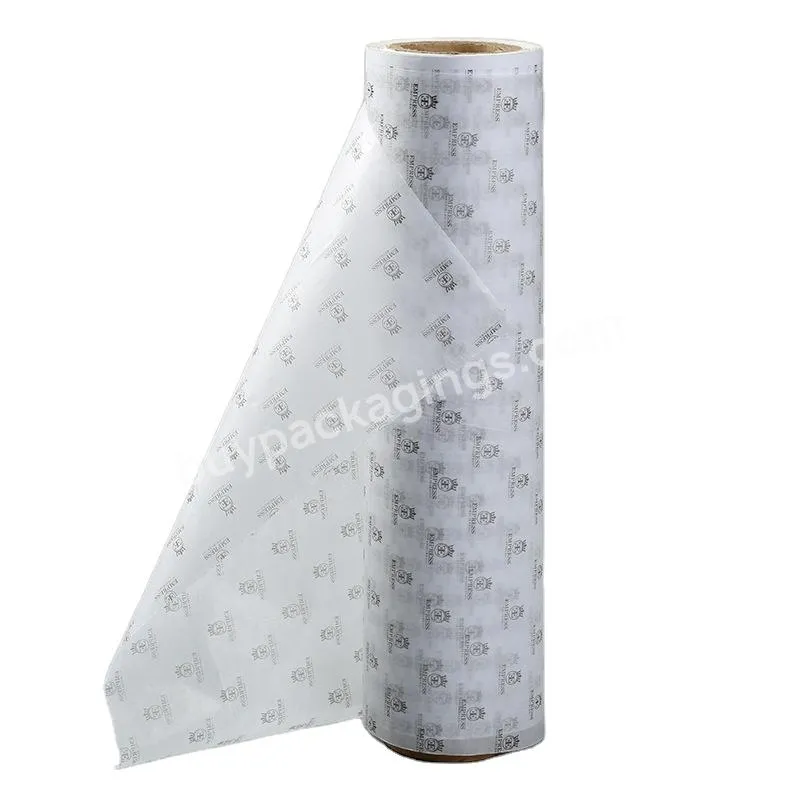 Customized Logo Product Pink White Flower Printed Tissue Paper Jumbo Roll Packaging Pocket For Shoes