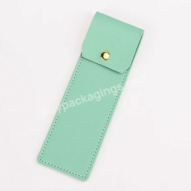 Customized Logo Pu Leather Pen Or Lip Gloss Bag Case Single Student High Beauty Protective Case Ultra Fiber Leather Bog