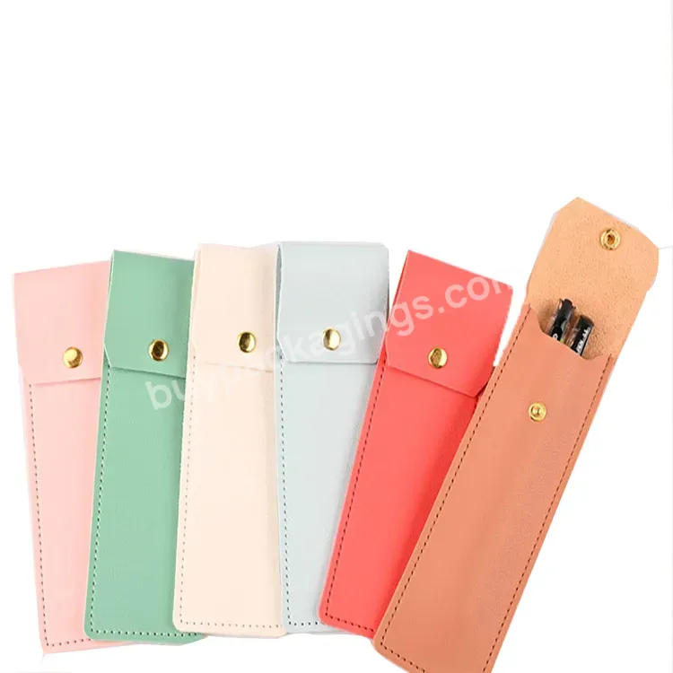 Customized Logo Pu Leather Pen Or Lip Gloss Bag Case Single Student High Beauty Protective Case Ultra Fiber Leather Bog - Buy Pu Leather Pen Bag,Customized Logo Pu Lip Gloss Bag,Microfiber Leather Bags.