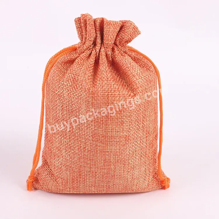 Customized Logo Reusable Promotional Cotton Drawstring Bag Linen Drawstring Organizer Canvas Gift Bag