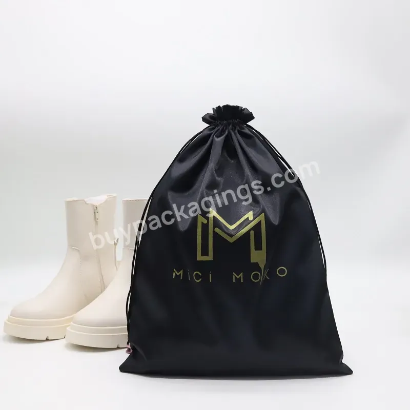 Customized Logo Satin Sport Travel Shoes Packaging Bag Eco Friendly Shoe Clothes Storage Dust Drawstring Bags - Buy Shoe Packaging Bags,Customized Shoes Bag,Satin Shoe Bag Drawstring.