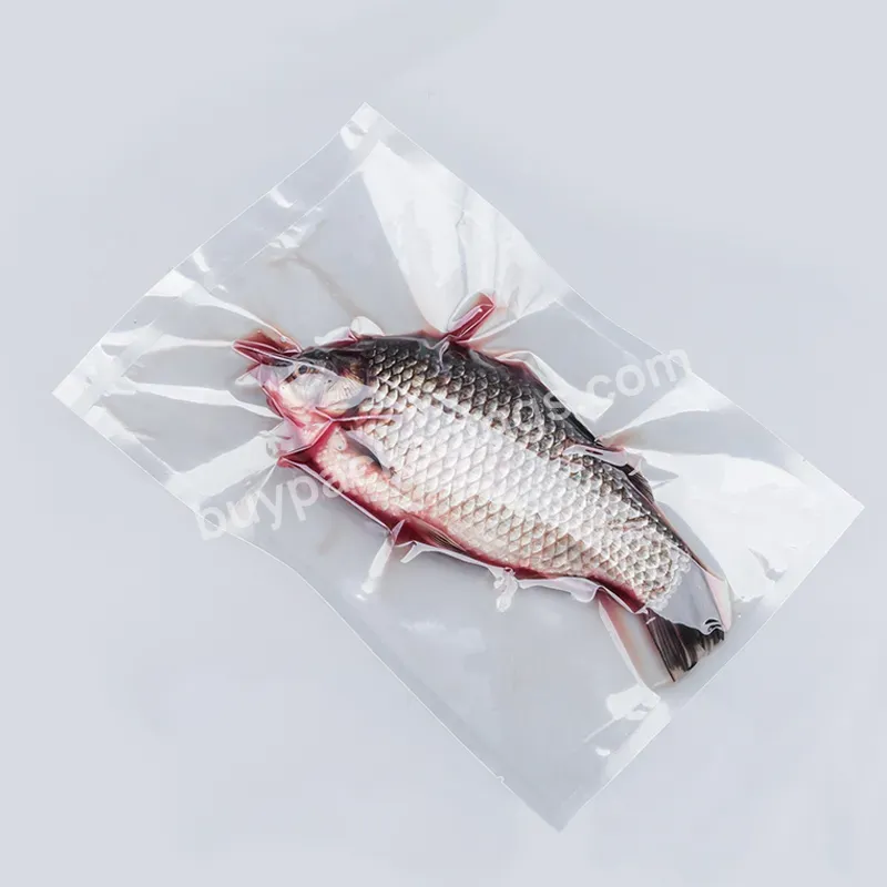 Customized Logo Transparent Vacuum Food Pouch Nylon Packaging Plastic Vacuum Bag For Frozen Fish