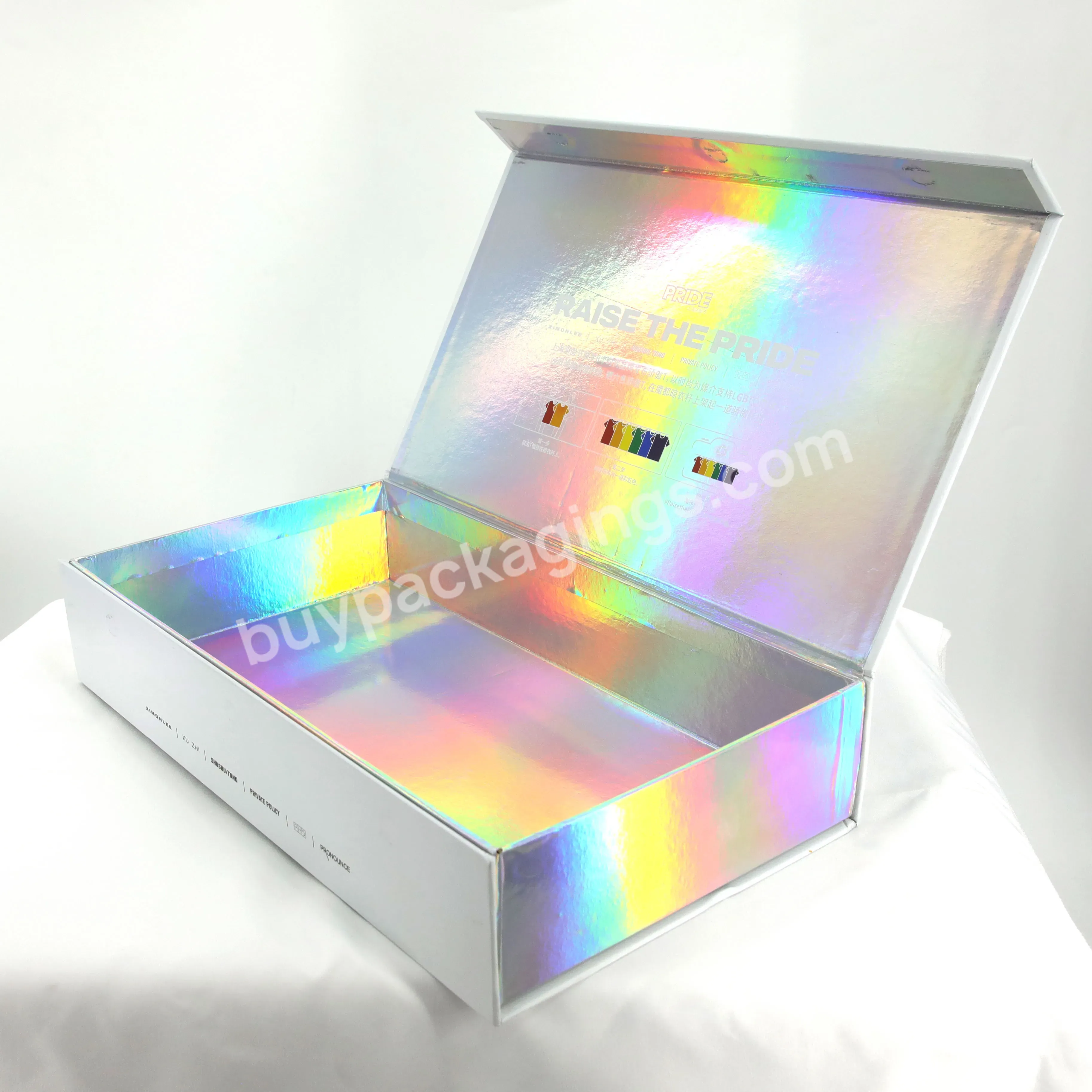 Customized Luxury Hard Board Huge Jewelry Paper Packaging 35x20x8 Folding Box Holographic Shipping Boxes