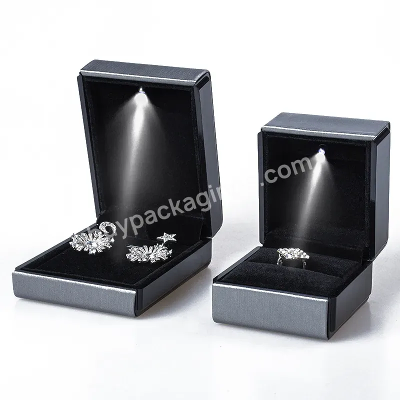 Customized Luxury Jewelry Packaging Box With Led Lights Marriage Proposal Surprise Ring Box