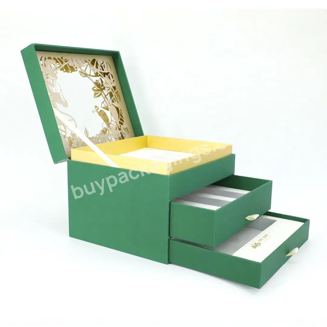 Customized Luxury Perfumed Lipstick Makeup Drawer Gift Box With Mirror