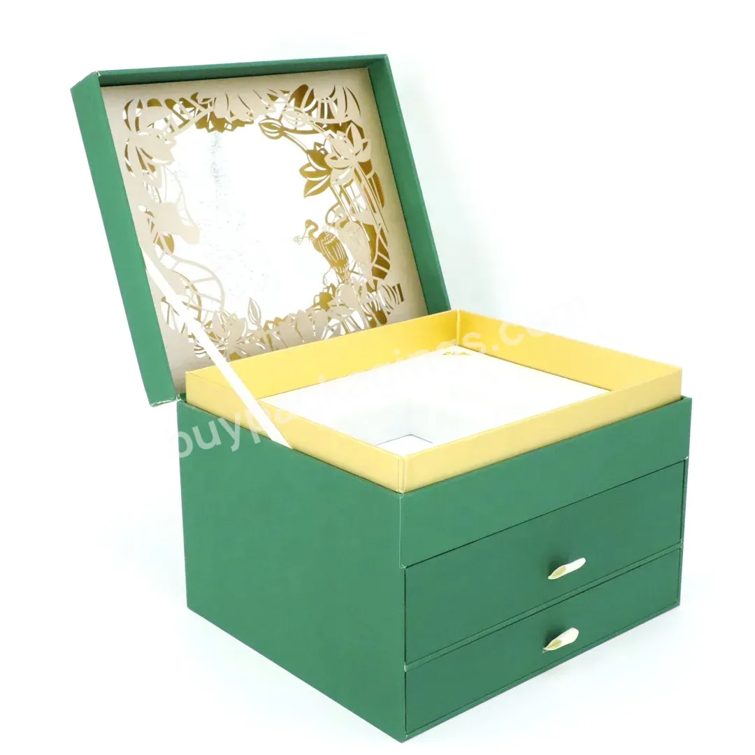 Customized Luxury Perfumed Lipstick Makeup Drawer Gift Box With Mirror