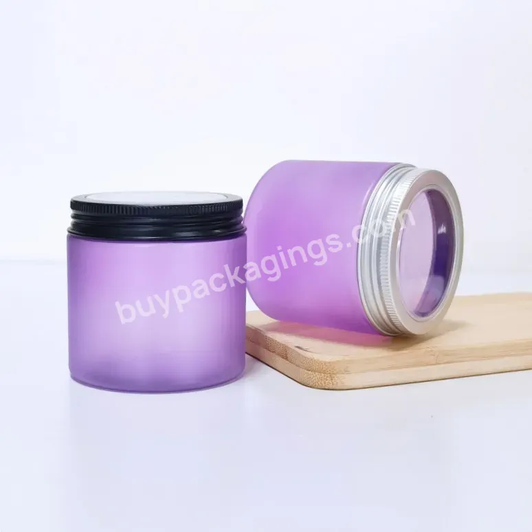 Customized Luxury Plastic Cream Jar 200ml 250ml Custom Pet Cosmetic Plastic Jar With Window Cap