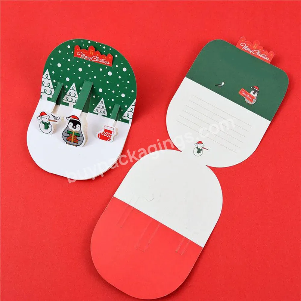 Customized Manufacture Pop Up Adviento Christmas Gift Tags Christmas 3d Gift Tag For Tree Decoration Pendant Bookmark Garment