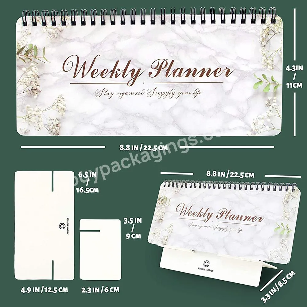 Customized Marble  2020  Table Desk Mini Spiral Weekly Academic Calendar Planner