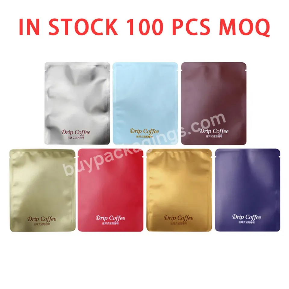 Customized Matte Aluminum Foil Three Side Sealed Coffee Bag Filter Bag Customized Printing Various Colors