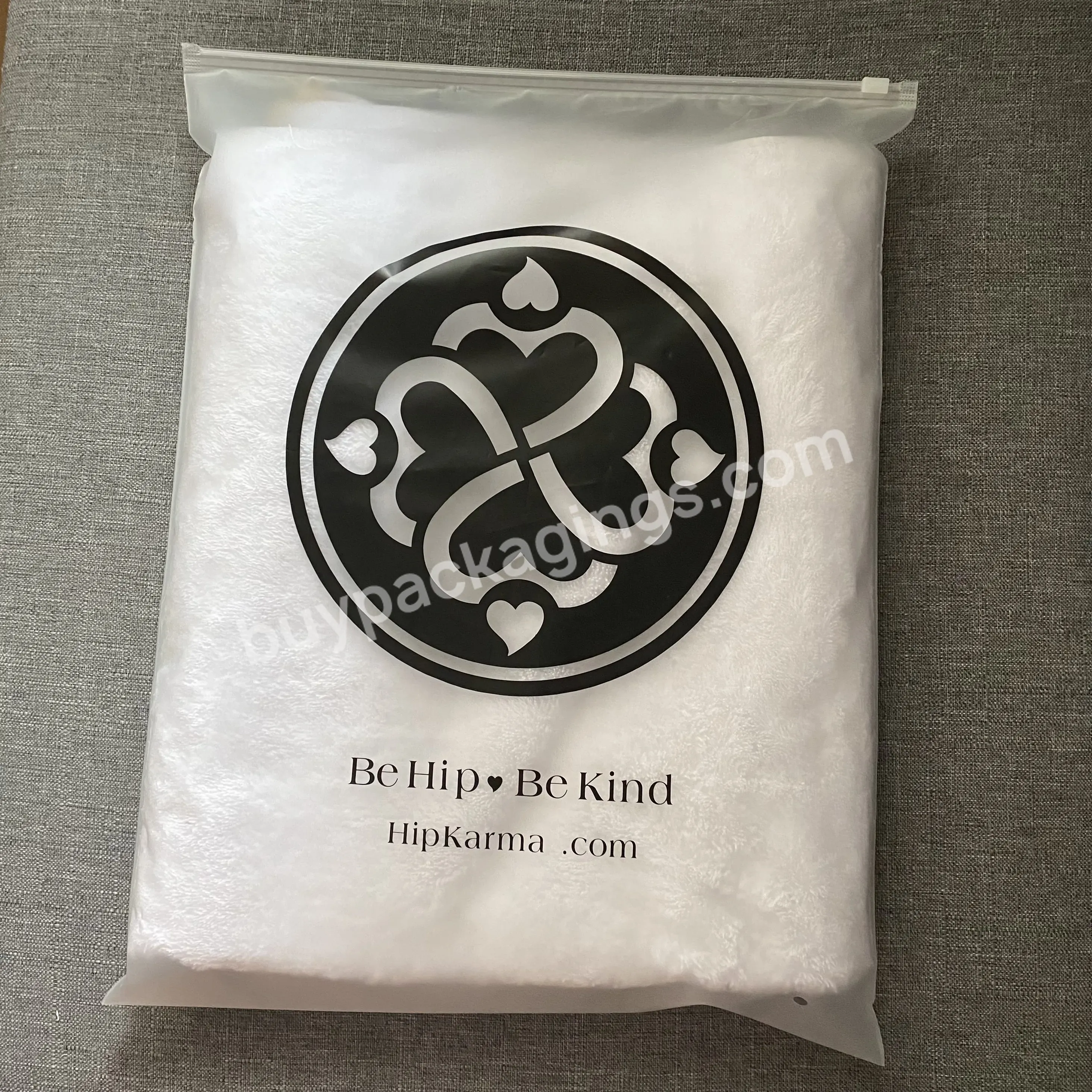 Customized Matte Black Zipper Closure Plastic Packaging Bag For Apparel Clothing Custom Matte/frosted Zipper Bags