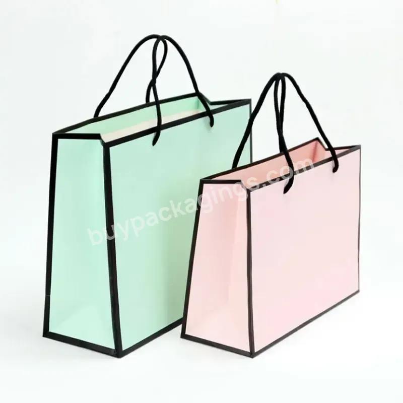 Customized Multi Specification Macaron Color Luxury Gift Clothing Paper Shopping Bag Printed With Logo White Card Paper Bag