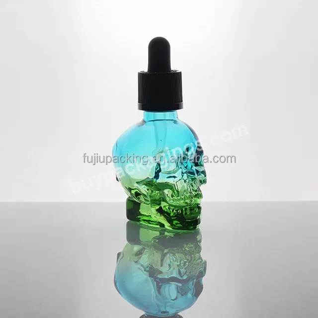 Customized New Colored 30ml 60ml 120ml Skull Shape Perfume Bottle Skull Glass Bottle