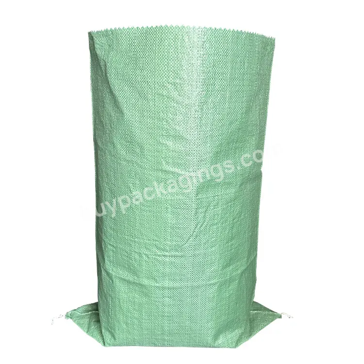 Customized New Design Polypropylene Green Bags 50kg Pp Woven Garbage Bag