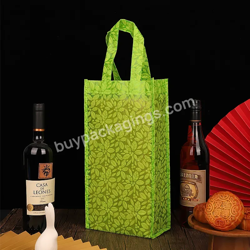 Customized New Promotional Printing Single Bottle Double Bottle Red Wine Portable Gift Eco-friendly Shopping Non-woven Bag