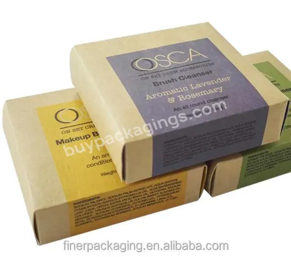 Customized Packaging Box Soap Box Craft Paper Kraft Paper Recyclable Uv Coating Varnishing Embossing Stamping Personal Care