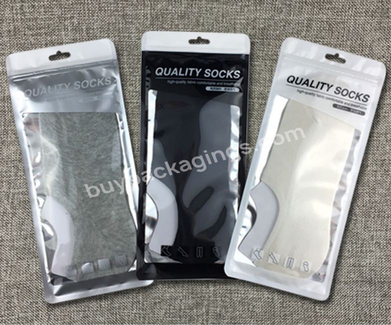 Customized Packaging Flat Zipper Bag Plastic Pouch For Socks Shorts Pants Underwears
