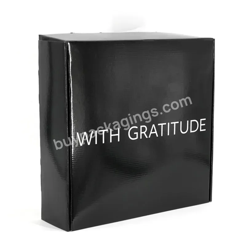 Customized Packaging Gift Blank Kraft Box Clothing Mailer Boxes Glossy Lamination Corrugated Black Paper Box