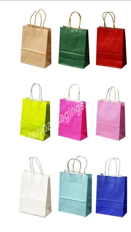 Customized Paper Bags Printed Logo Kraft Paper Bags In Stock Clothing Shopping Catering Takeaway Packaging Bags Logo