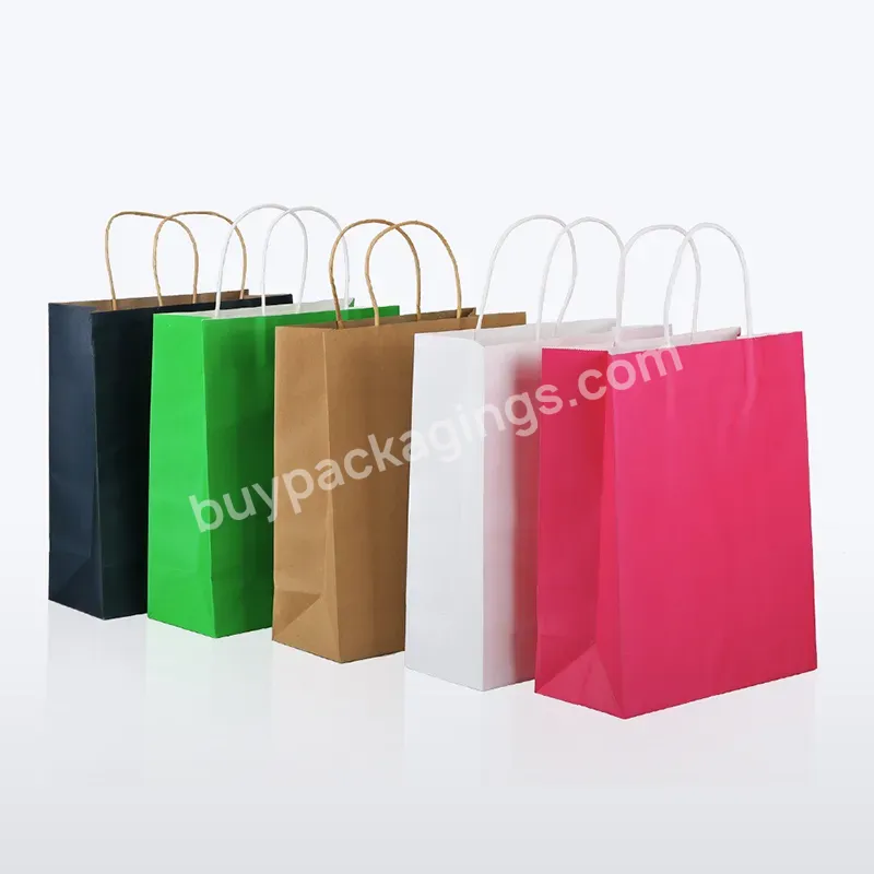 Customized Paper Gift Bag With Handles Paper Bag Thank You Bags For Boutique Personalizadas Bolsas De Papel Kraft Al Por Mayor