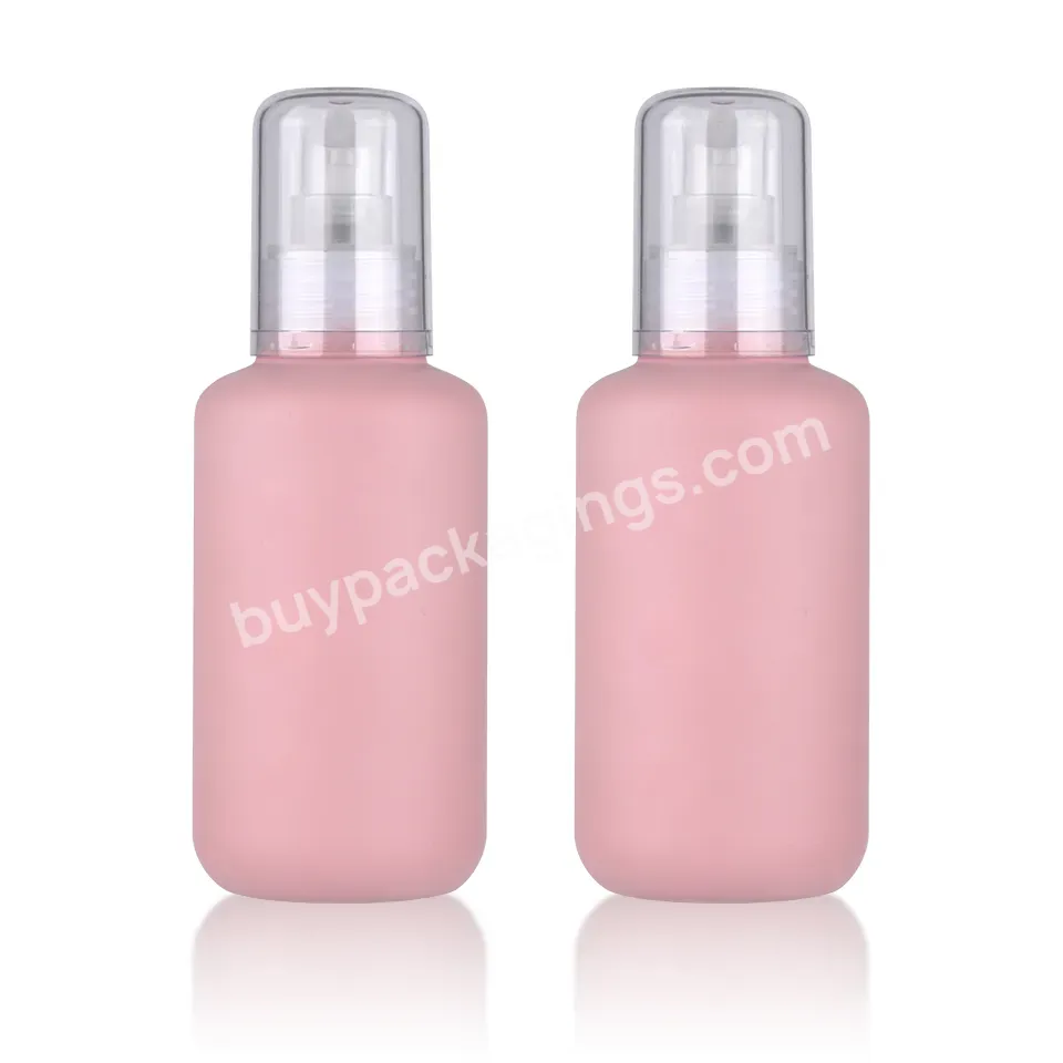 Customized Pet 120ml 4oz Pink Skin Care Packaging Body Cream Cosmetic Spray Lotion Bottle With Cap