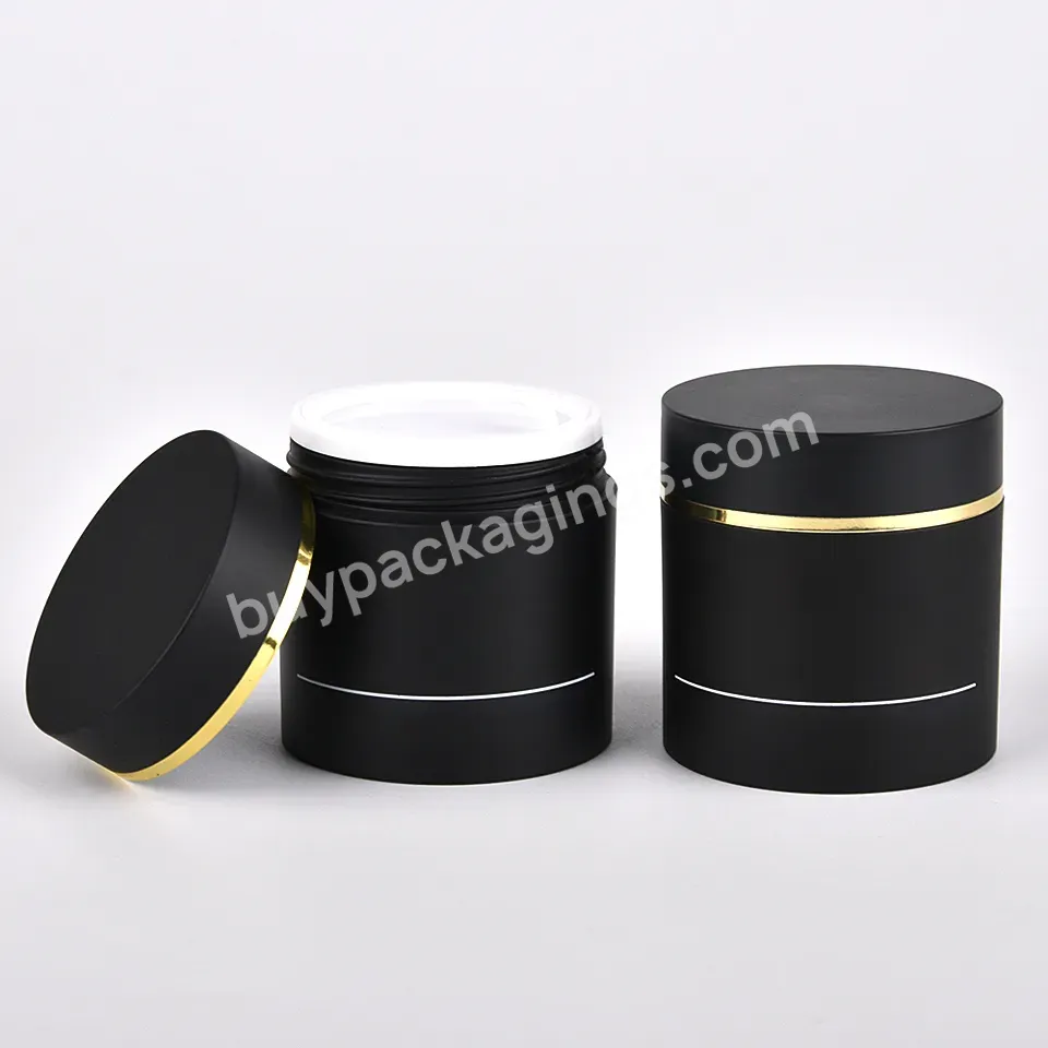 Customized Pet 50ml White Pp Double Wall Cosmetic Packaging Gold Stamping Skin Care Cream Jar