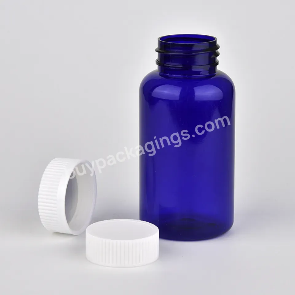 Customized Pet 90ml 200 Blue Pill Medical Packaging Child-resistant Screw Cap Capsule Pill Packer Bottle