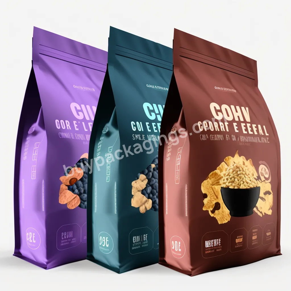 Customized Pet Dog Food Cat Food Composite With Zipper 8 Sides Flat Bottom Dog Pet Food Packaging Bag