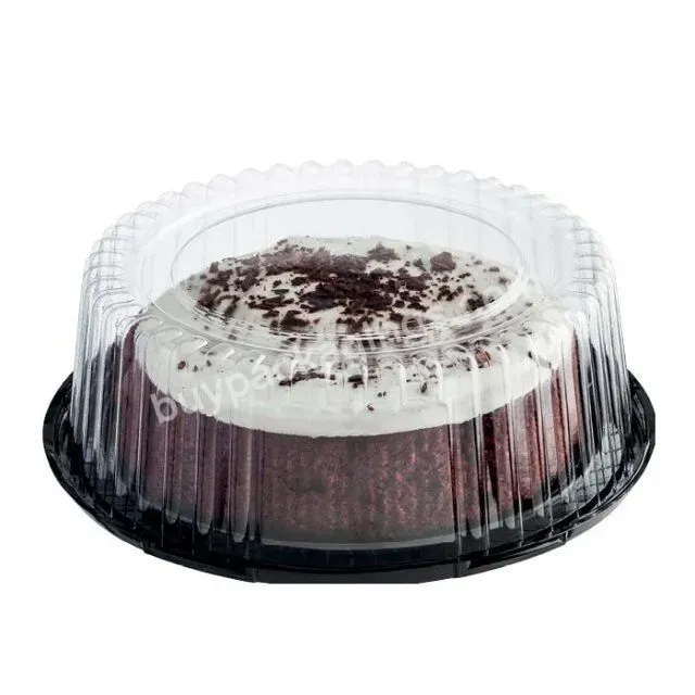 Customized Pet Plastic Transparent Oval Cake Container With Lid 12 X 12 X 12