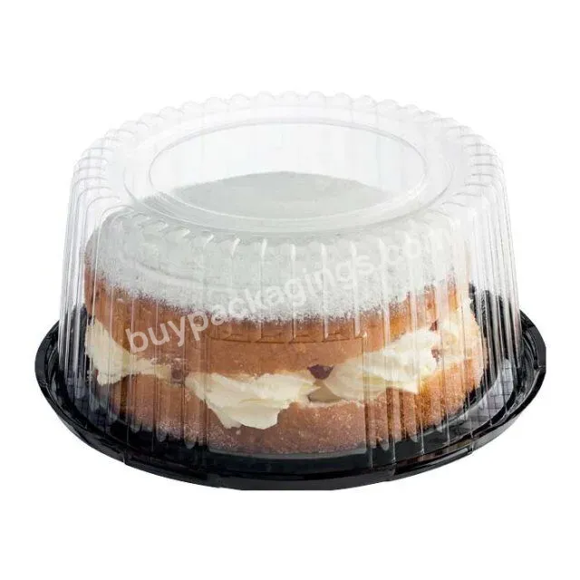 Customized Pet Plastic Transparent Oval Cake Container With Lid 12 X 12 X 12