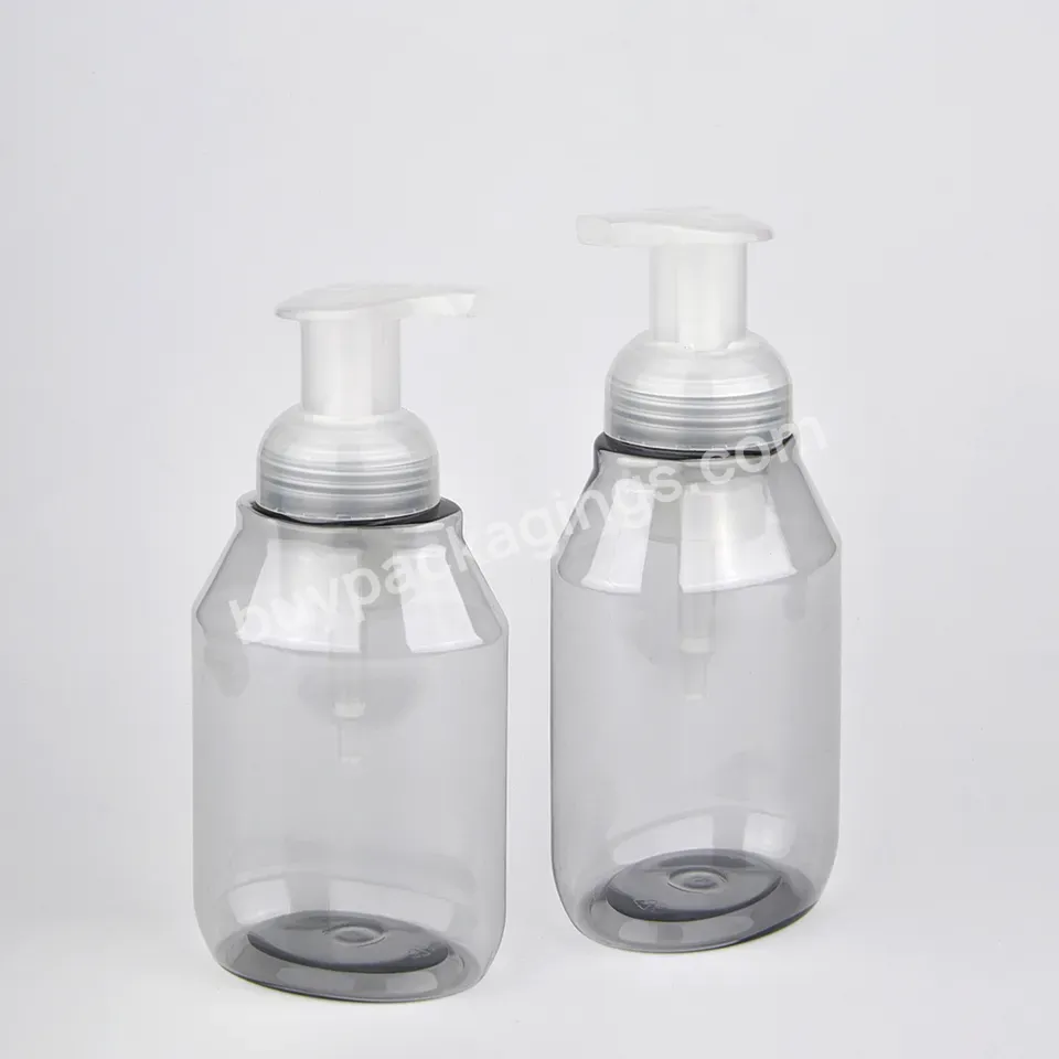 Customized Pet Transparent 250ml 350ml Cosmetic Packaging Face Cream Press Foam Pump Bottle