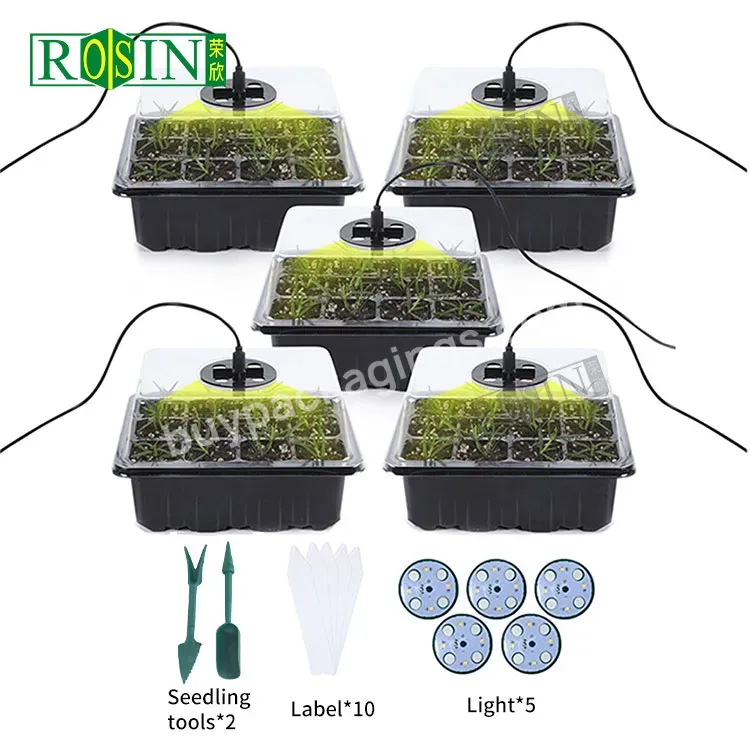 Customized Plastic Basin Moisturizing Germination Seed Starter Sprouter Tray Nursery Seeding Tray With Grow Light