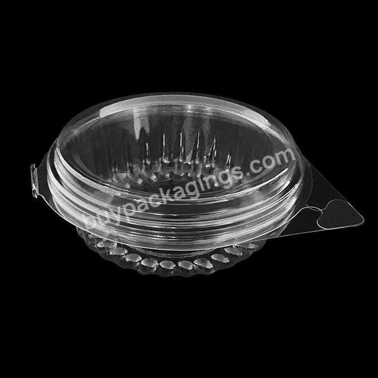 Customized Plastic Cake Box Packaging Clear Round Disposable Plastic Round Dry Fruit Container Hinge Clamshell With Lid