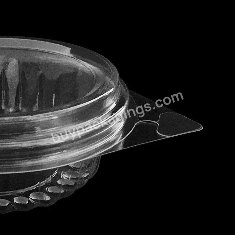 Customized Plastic Cake Box Packaging Clear Round Disposable Plastic Round Dry Fruit Container Hinge Clamshell With Lid