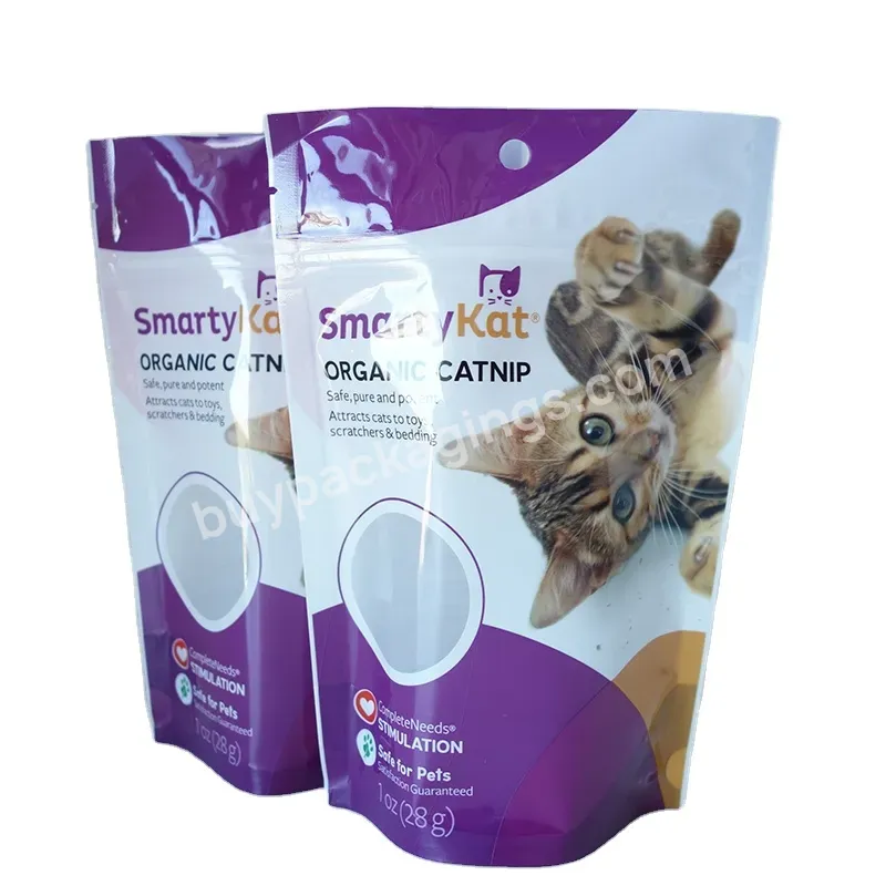 Customized Plastic Cat Food Dog Treat Packaging Stand Up Bag With Logo Print