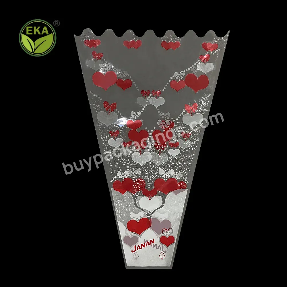 Customized Plastic Rose Wrapping Single Opp Transparent Fresh Packing Flower Sleeve Flowers Bag