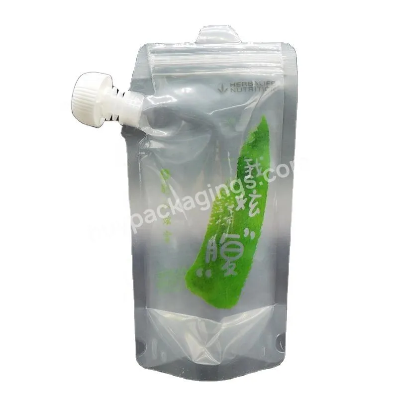 Customized Plastic Transparent Stand Up Spout Pouch Beverage Packaging Bag Children's Anti-swallow Cover