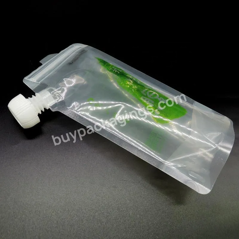 Customized Plastic Transparent Stand Up Spout Pouch Beverage Packaging Bag Children's Anti-swallow Cover