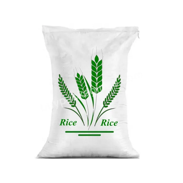 Customized Plastic White Pp Woven Rice Bag 50kg Polypropylene Bopp Sacks Rice Laminated Bag
