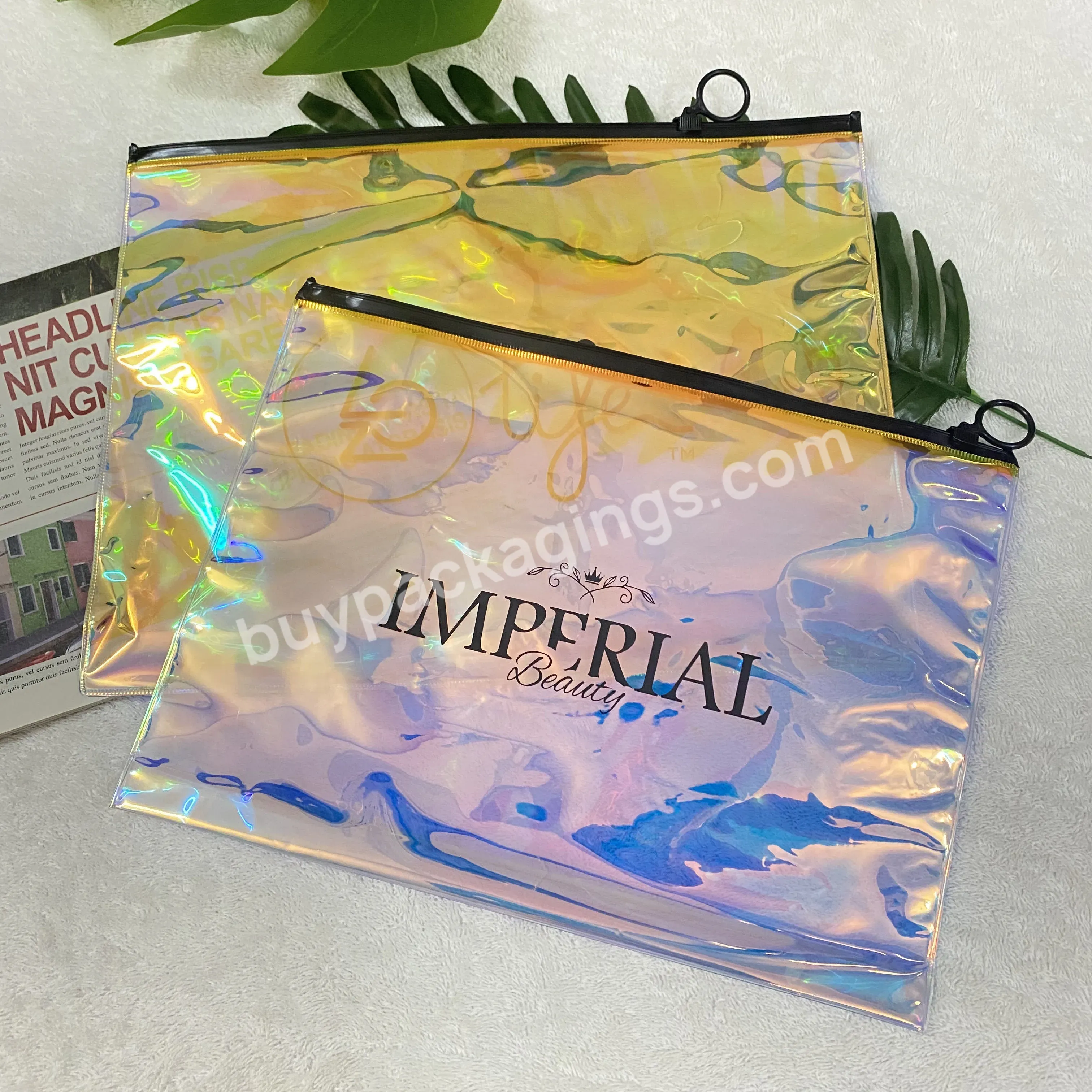 Customized Popular Pvc Jewelry Zipper Bag Cosmetic Zipper Bag Travel Split Zipper Bag