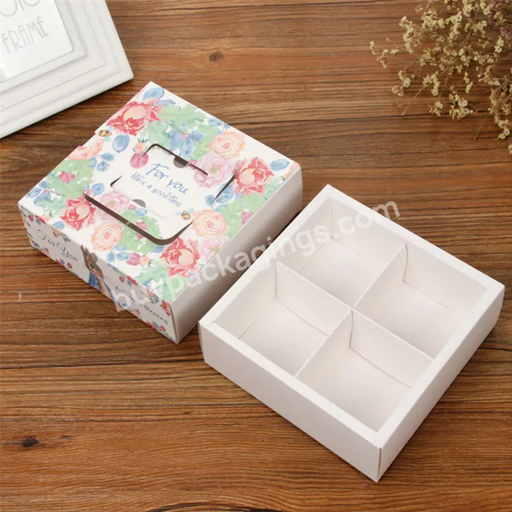 Customized Portable Flower Wapiti Elk Design Baking Packaging Gift Drawer Box For Egg Yolk Crisp Biscuit Moon Cake Takeaway Box