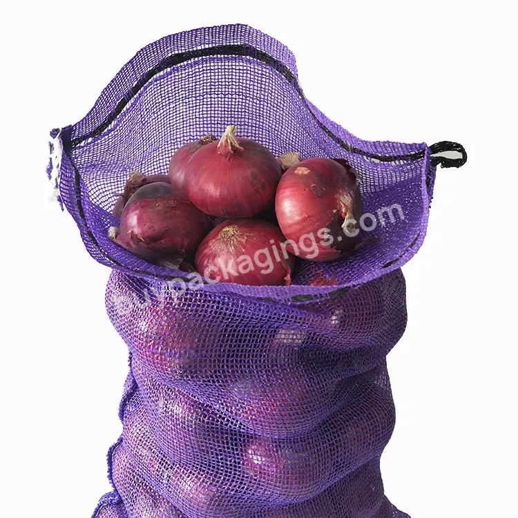 Customized Pp Leno Red Mesh Pe Plastic Net Bags For Onions&vegetable For Packaging