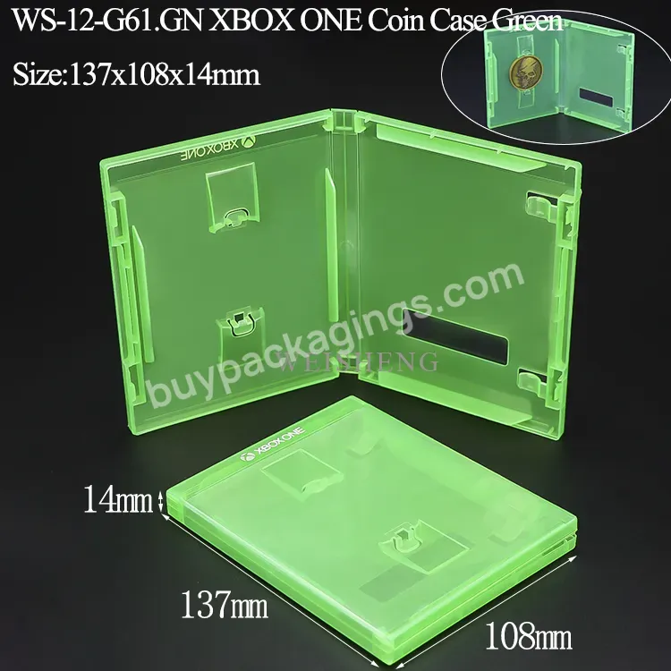 Customized Pp Plastic Box For Xbox 360 Games Challenge Coin Box Custom Coin Holder Green Custom Plastic Coins Case